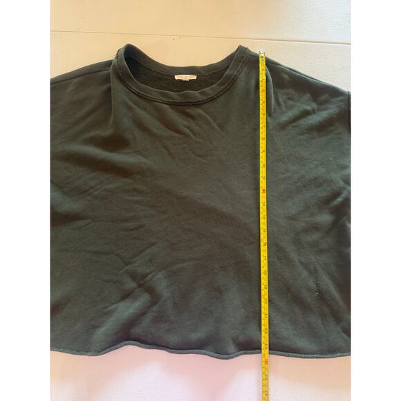 Eileen Fisher Long Sleeve Green Raw Edge Hem Pullover Sz L Sweatshirt - Picture 5 of 5